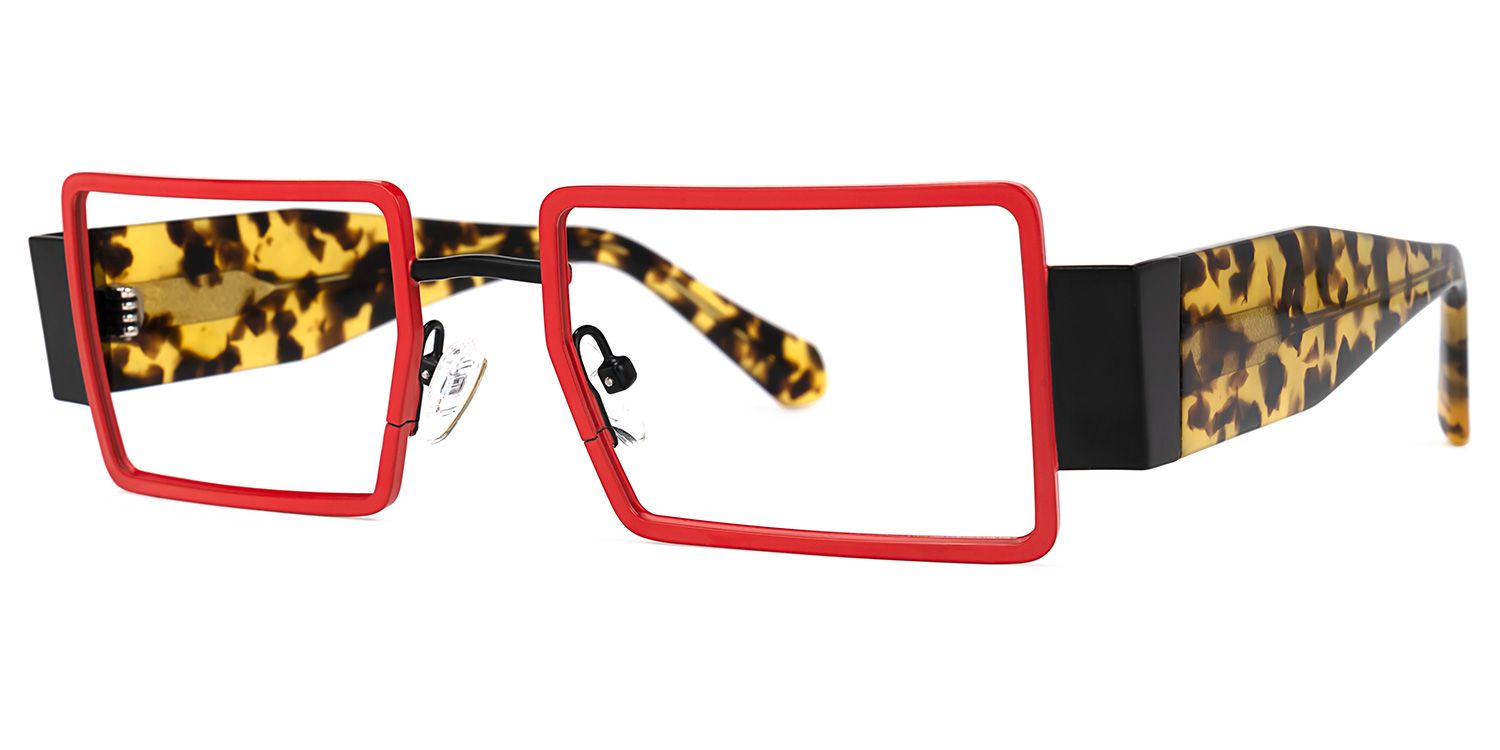 Anitta - Rectangle Red Eyeglasses | Vooglam Front View