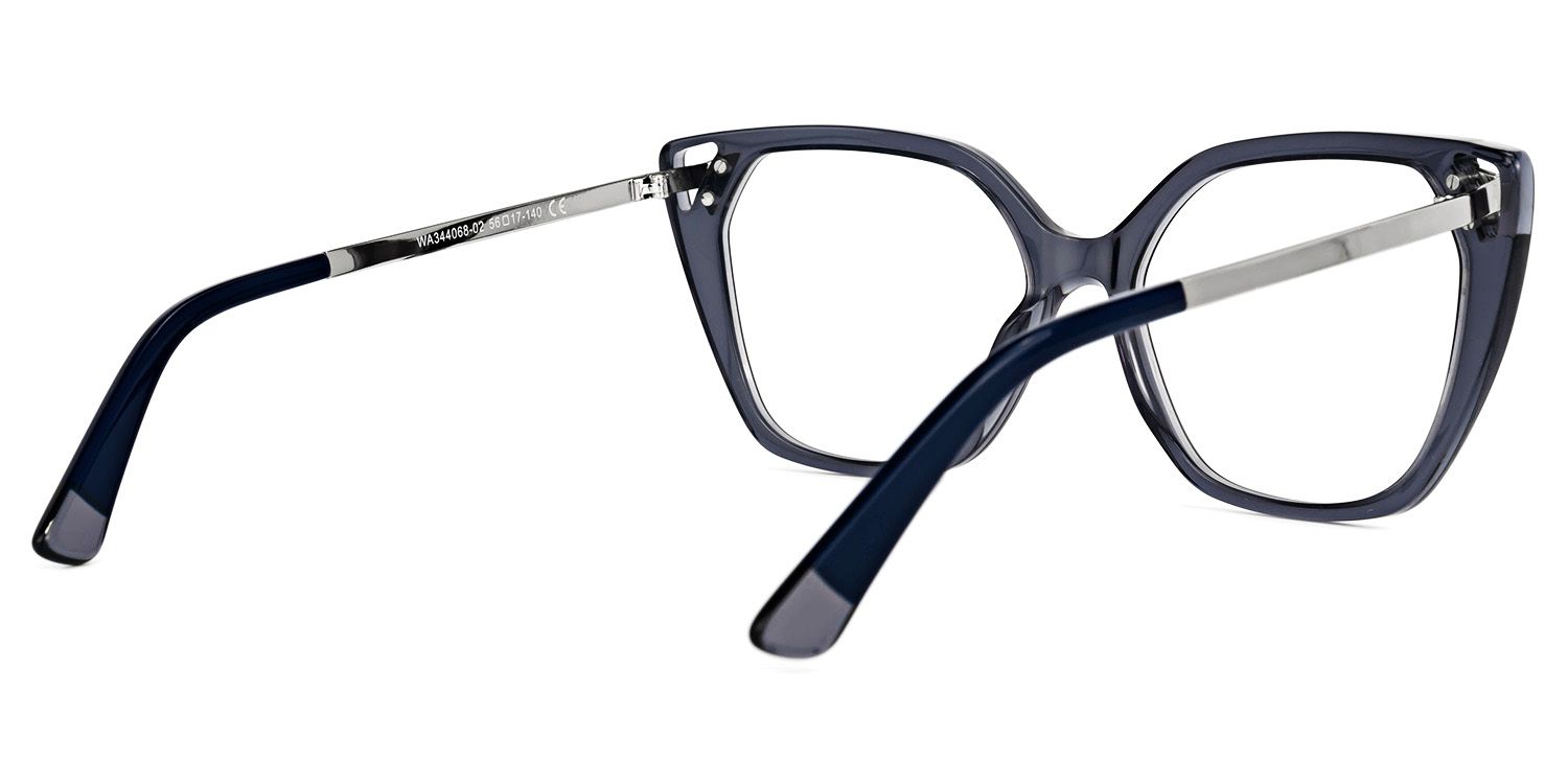 Cat Eye Grey Eyeglasses | Vooglam.com Side View