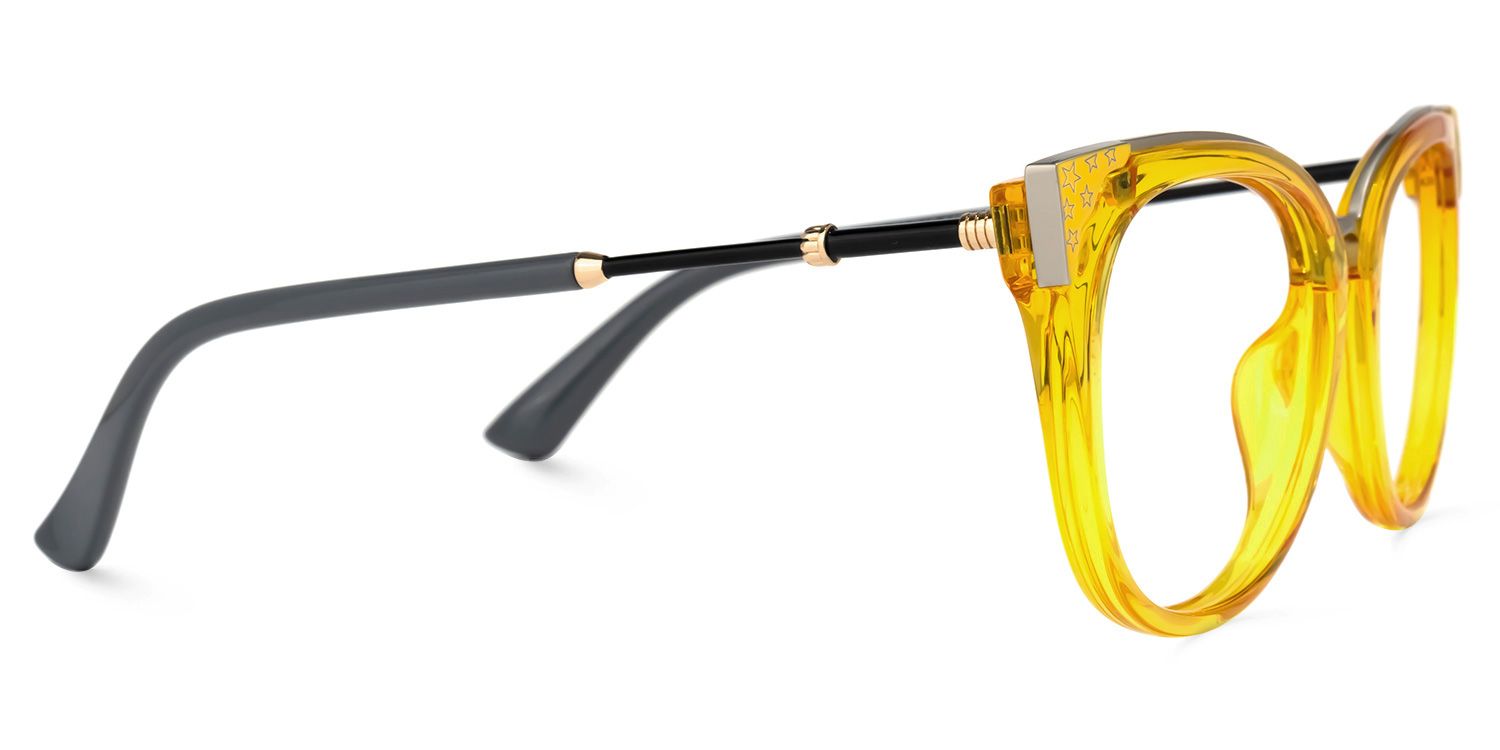 Cat Eye Yellow Eyeglasses | Vooglam.com 4
