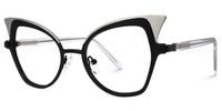 Rainey - Cat Eye Black Eyeglasses | Vooglam Front View