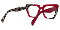 Sanna - Bold Red & Tortoise Square Glasses | Vooglam Side View