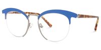 Browline Blue Eyeglasses | Vooglam.com Front View