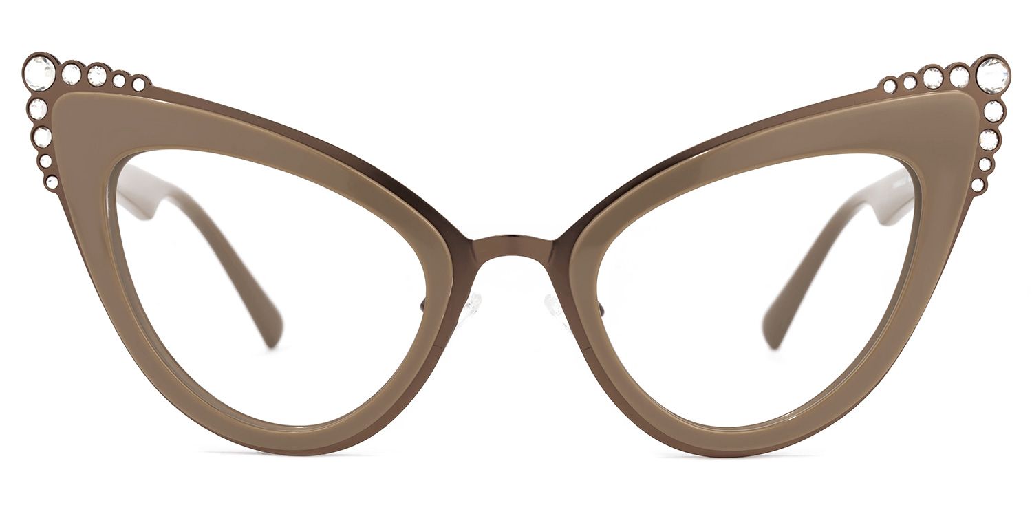 Magdaleno - Cat Eye Brown Eyeglasses | Vooglam Angle View