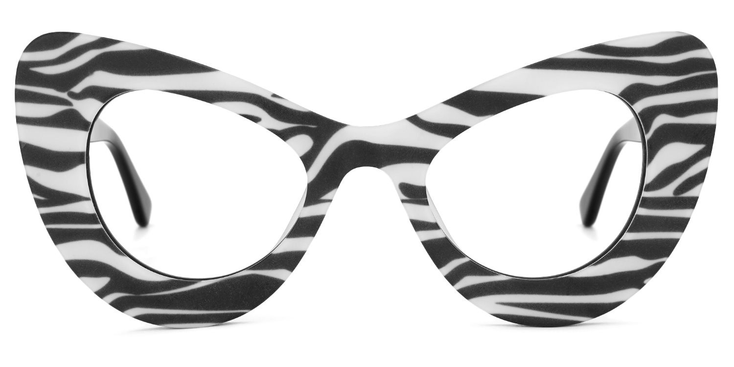 Cat Eye White/Gray Eyeglasses | Vooglam.com Angle View