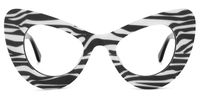 Cat Eye White/Gray Eyeglasses | Vooglam.com Angle View