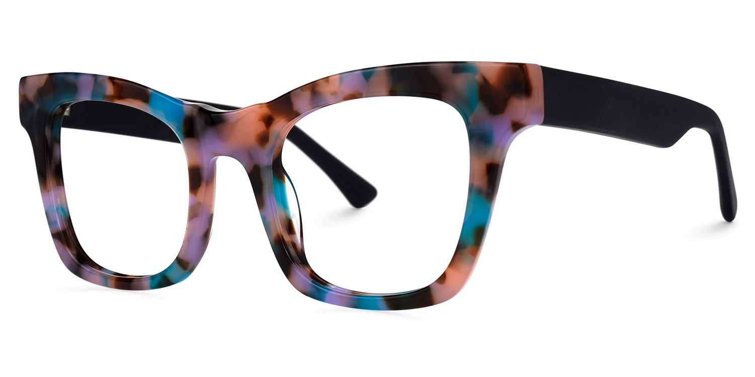 Stevens - Rectangle Floral Eyeglasses | Vooglam Front View