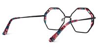 Scotto - Unique Octagon Floral Metal Glasses | Vooglam Side View