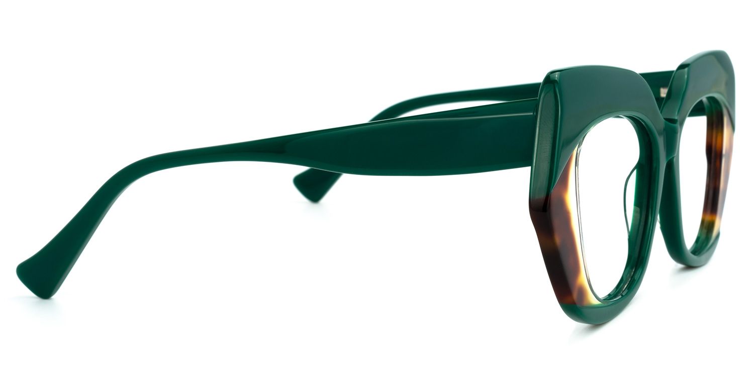 Geometric Green Eyeglasses | Vooglam.com 4