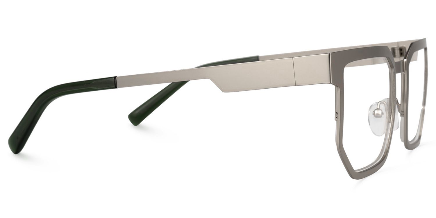 Resa - Silver Glasses with Retro Eclectic Design by Vooglam - Product View 4