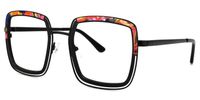 Square Floral Eyeglasses | Vooglam.com Front View