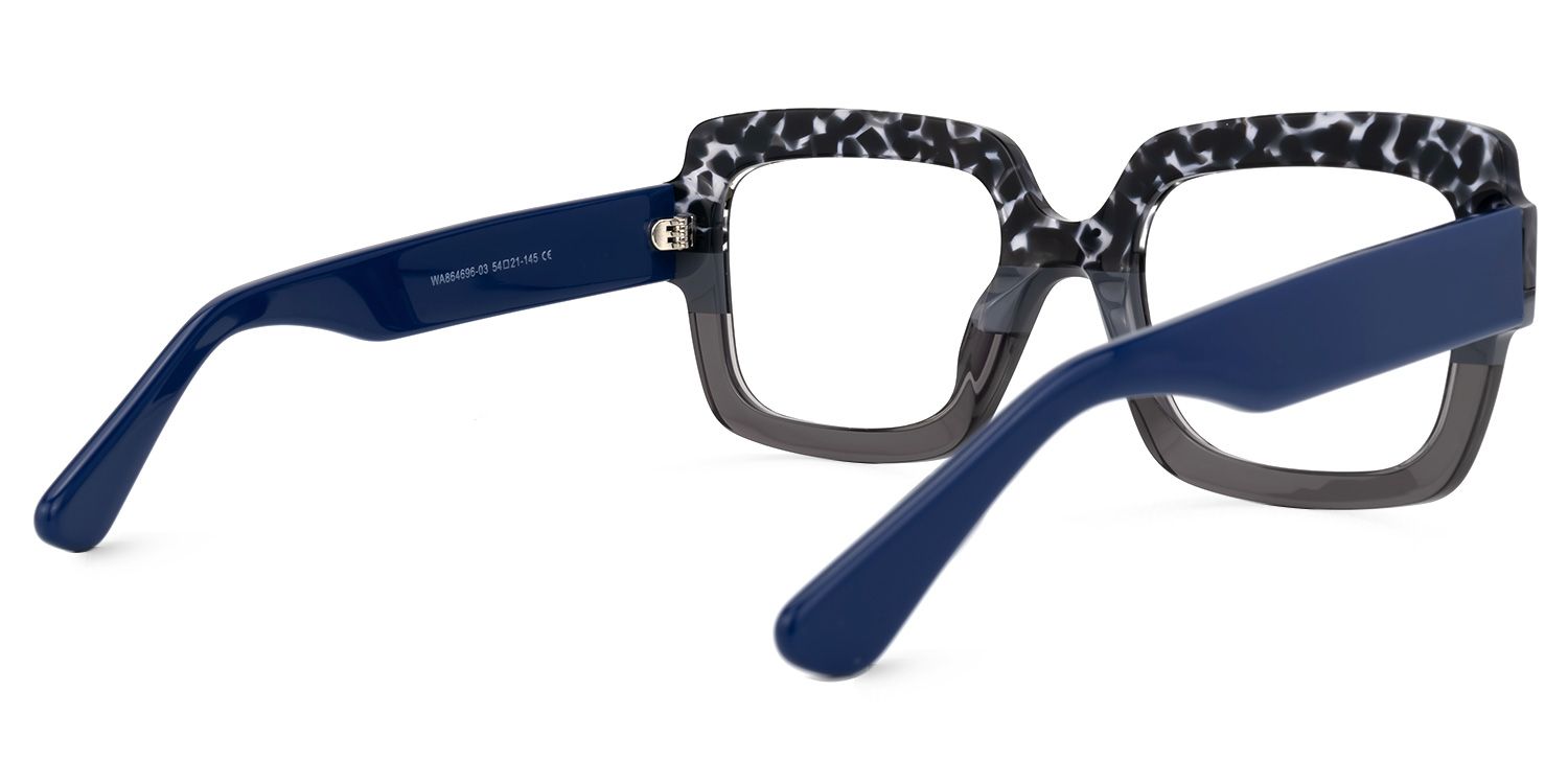 Rectangle Two-tone Eyeglasses | Vooglam.com Side View