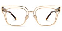 Kadie - Rectangle Gold Eyeglasses | Vooglam Angle View