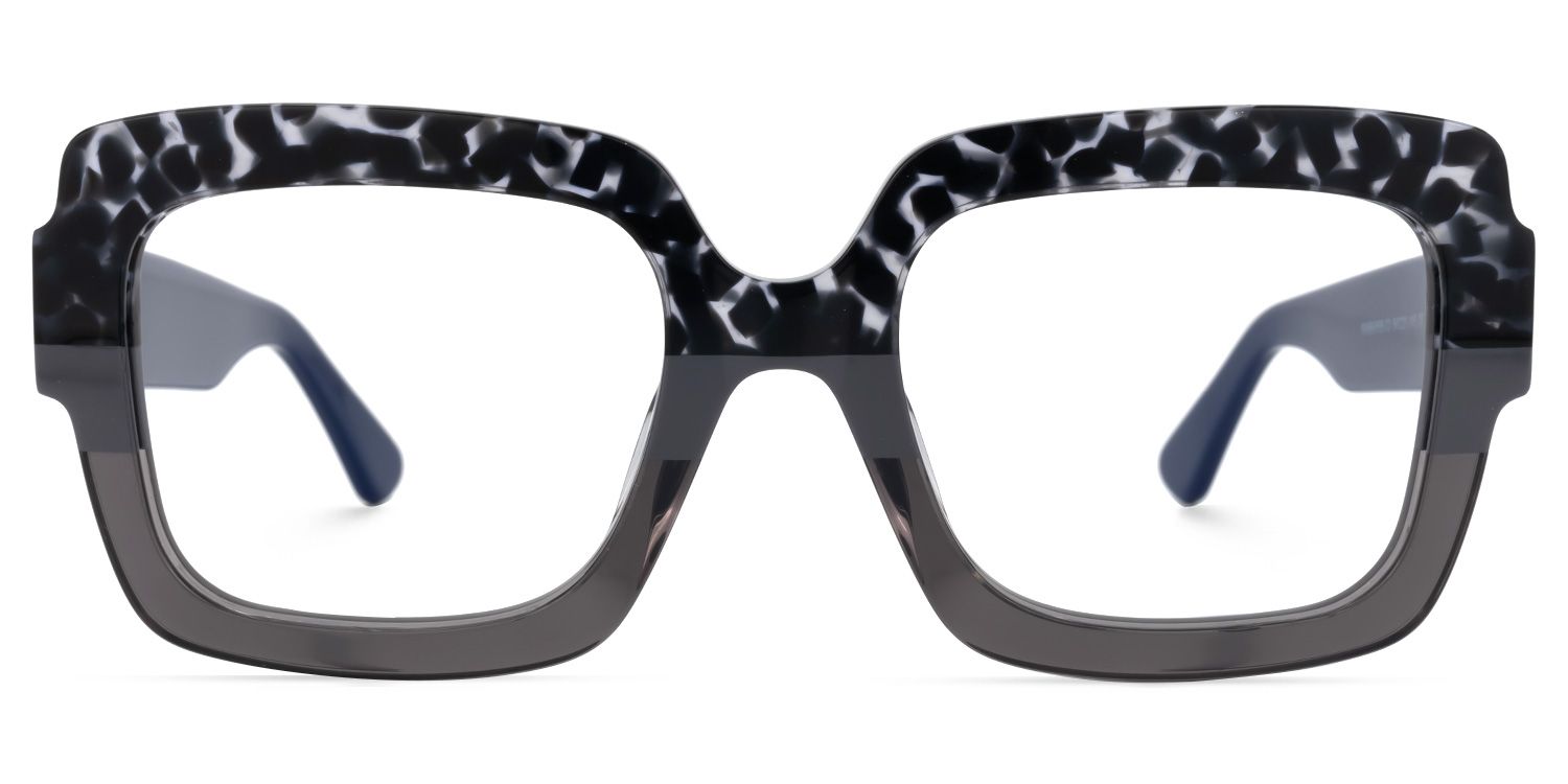 Rectangle Two-tone Eyeglasses | Vooglam.com Angle View