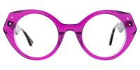 Geometric Purple Eyeglasses | Vooglam.com Angle View