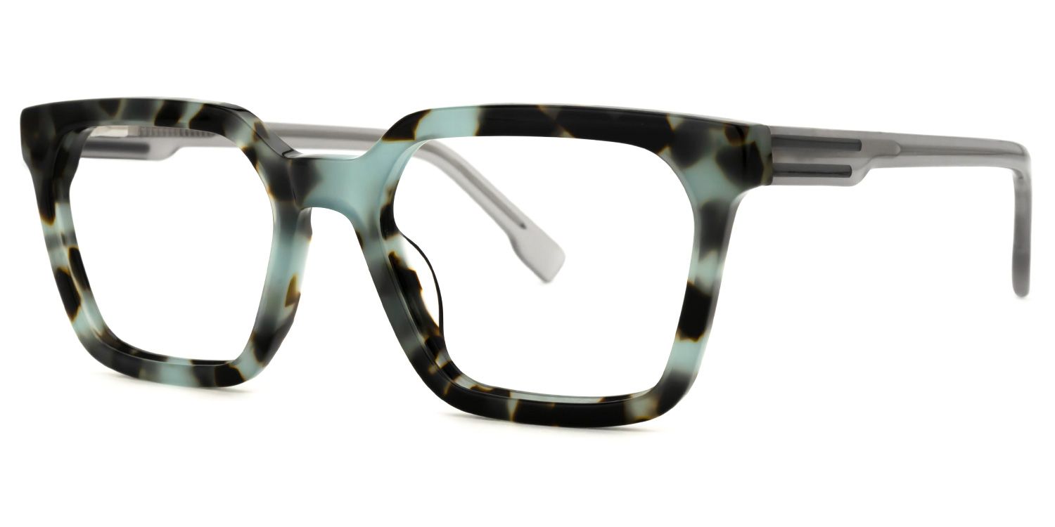 Rectangle Blue/Tortoise Eyeglasses | Vooglam.com Front View
