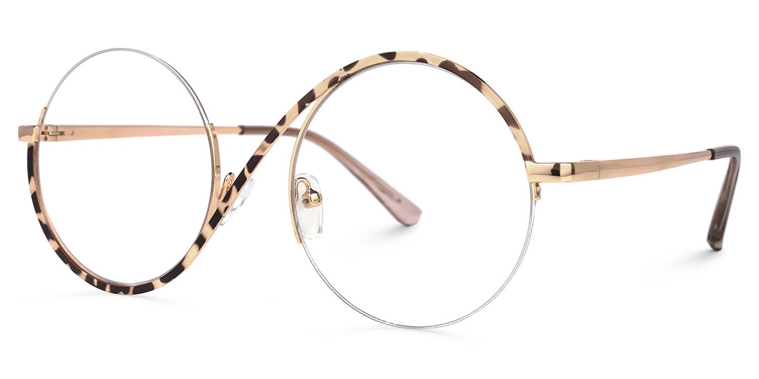 Manley - Eclectic Round Tortoiseshell Glasses | Vooglam Front View