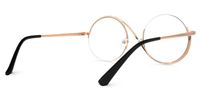 Manley - Sleek Round Black Semi-Rim Glasses | Vooglam Side View