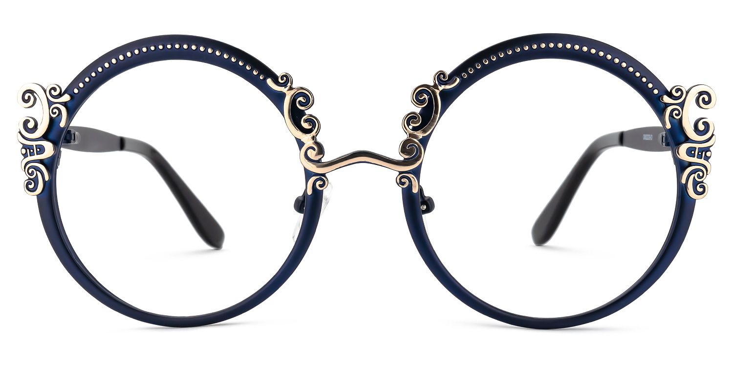 Norene Vintage Round Glasses with Elegant Filigree Design | Vooglam Angle View