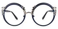 Norene Vintage Round Glasses with Elegant Filigree Design | Vooglam Angle View