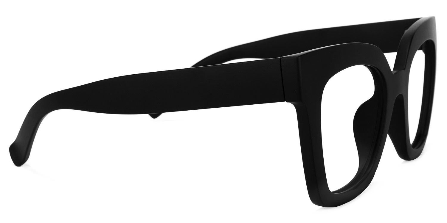 Naila -  Bold Square Matte Black Eyeglasses │Vooglam 4