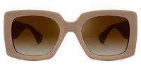 Rectangle Brown Sunglasses | Vooglam.com Angle View