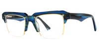 Irizarry - Rectangle Blue Eyeglasses | Vooglam Front View
