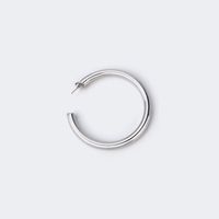 Chunky Silver Pierced Earrings | Vooglam.com Side View