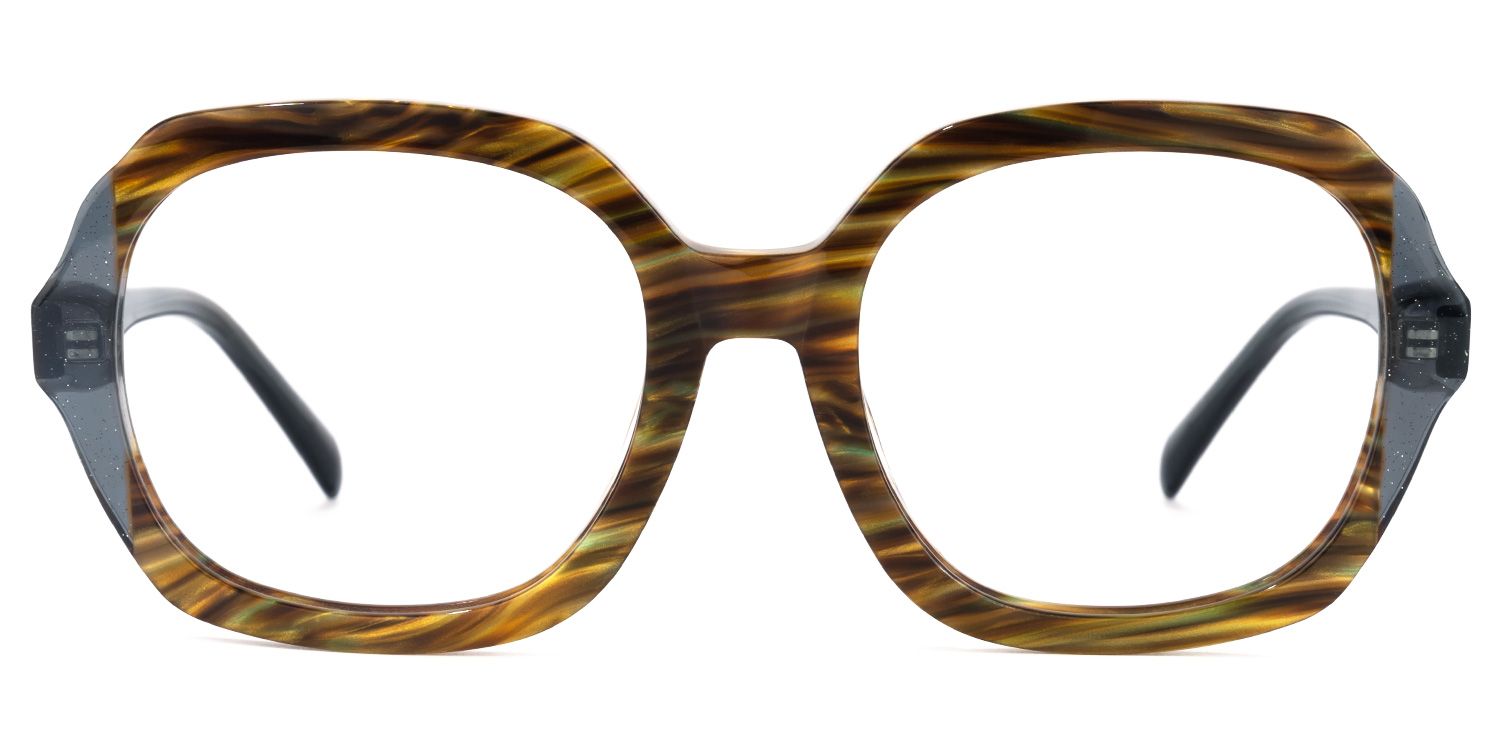 Square Grey Eyeglasses | Vooglam.com Angle View
