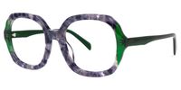Square Green Eyeglasses | Vooglam.com Front View