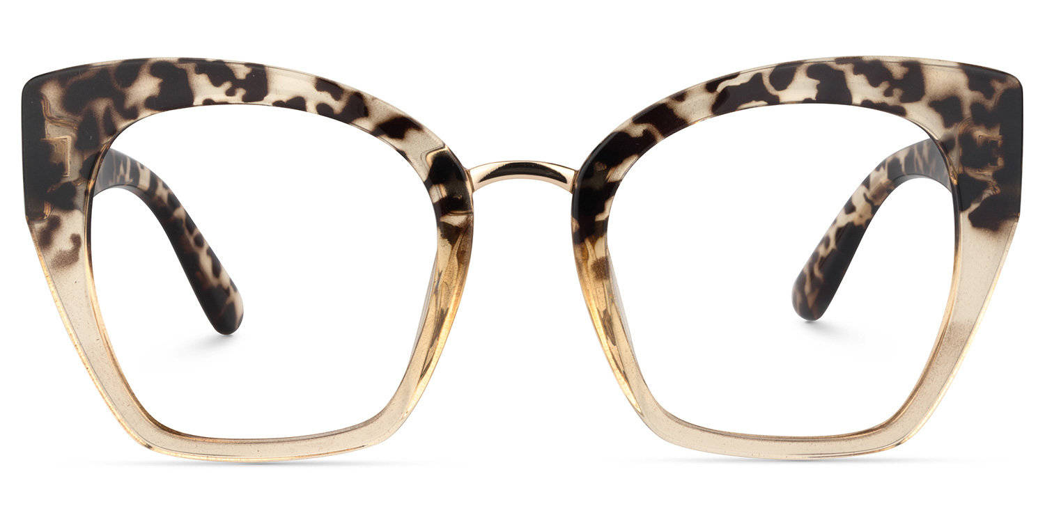 Cat Eye Light/Tortoise Eyeglasses by Vooglam - Angle View