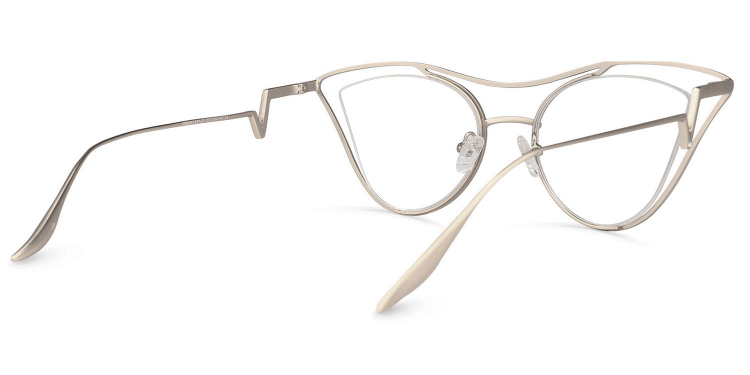 Janis - Aviator Silver Eyeglasses | Vooglam Side View