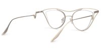 Janis - Aviator Silver Eyeglasses | Vooglam Side View