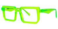 Cassiel - Rectangle Green Eyeglasses | Vooglam Front View