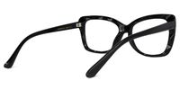 Letitia - Bold Faceted Black Rectangle Glasses | Vooglam Side View