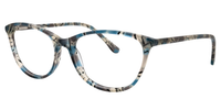 Joss Oval Blue/Floral Eyeglasses - 3