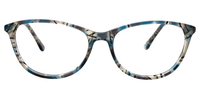 Joss Oval Blue/Floral Eyeglasses - 1