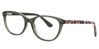 Glossy Dark Green Cat Eye Glasses Side View