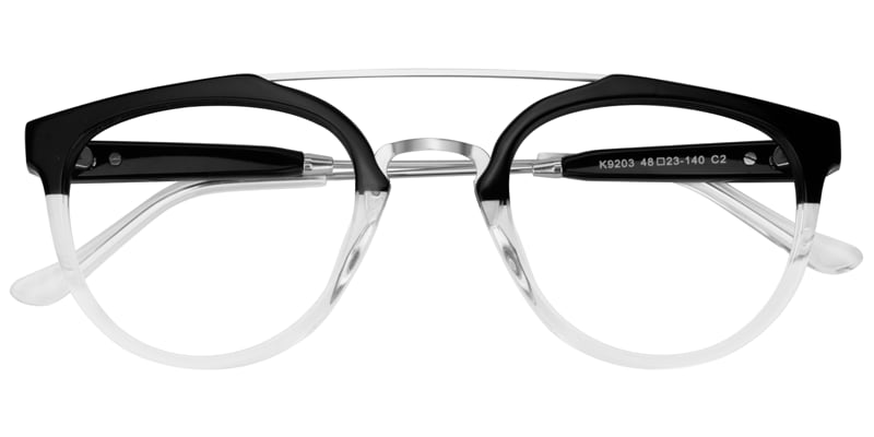 Edith Aviator Black/Crystal Eyeglasses glasses