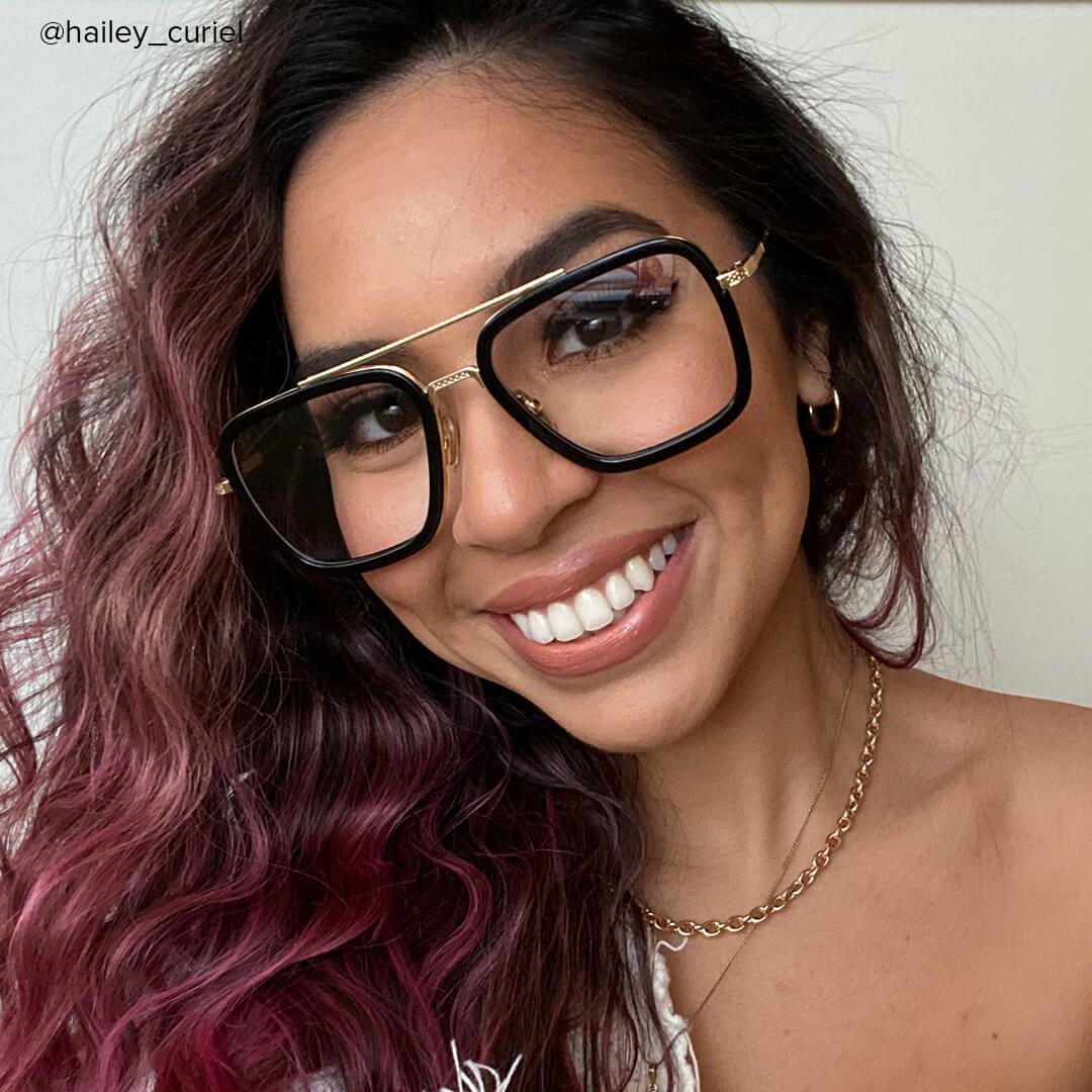 Double briidge aviator glasses sleek black frame for Vooglam Black Friday