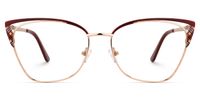 Browline Red Eyeglasses | Vooglam.com Angle View