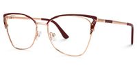 Browline Red Eyeglasses | Vooglam.com Front View