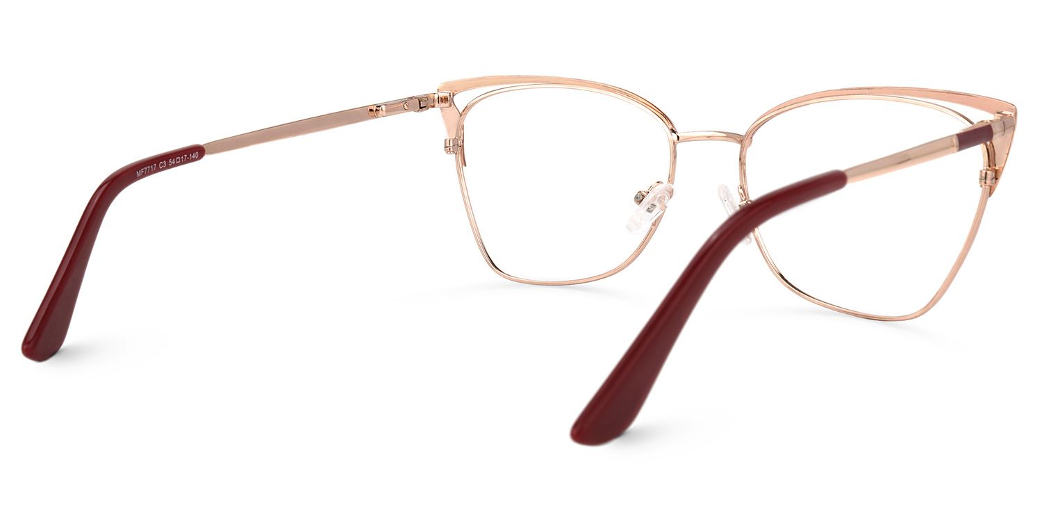 Browline Red Eyeglasses | Vooglam.com Side View