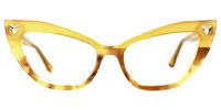 Sharde - Cat Eye Yellow Eyeglasses | Vooglam Angle View