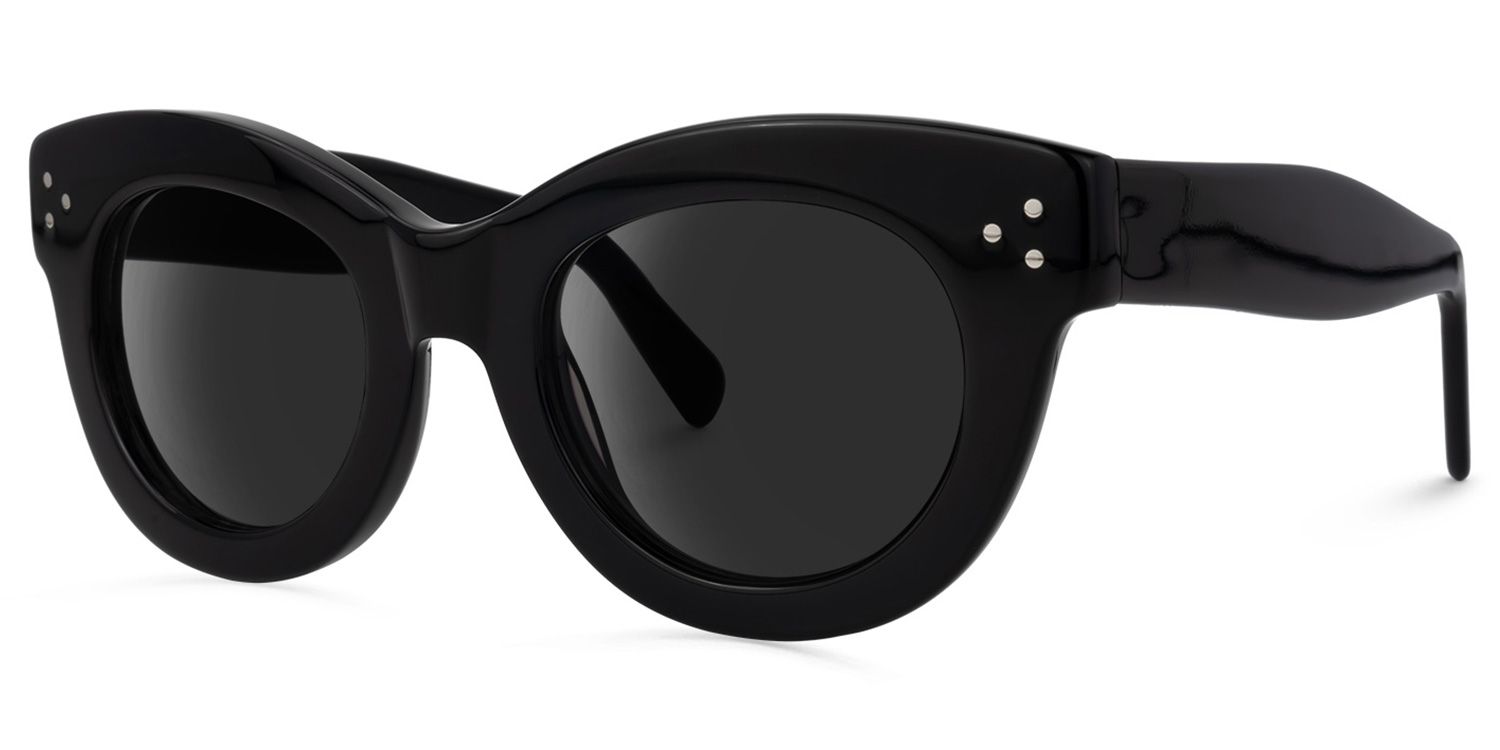 Cat Eye Black Sunglasses | Vooglam.com Front View
