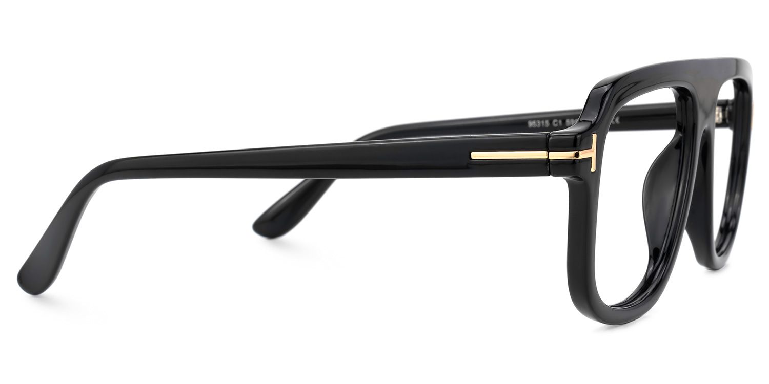 Bryan - Aviator Black Eyeglasses | Vooglam 4