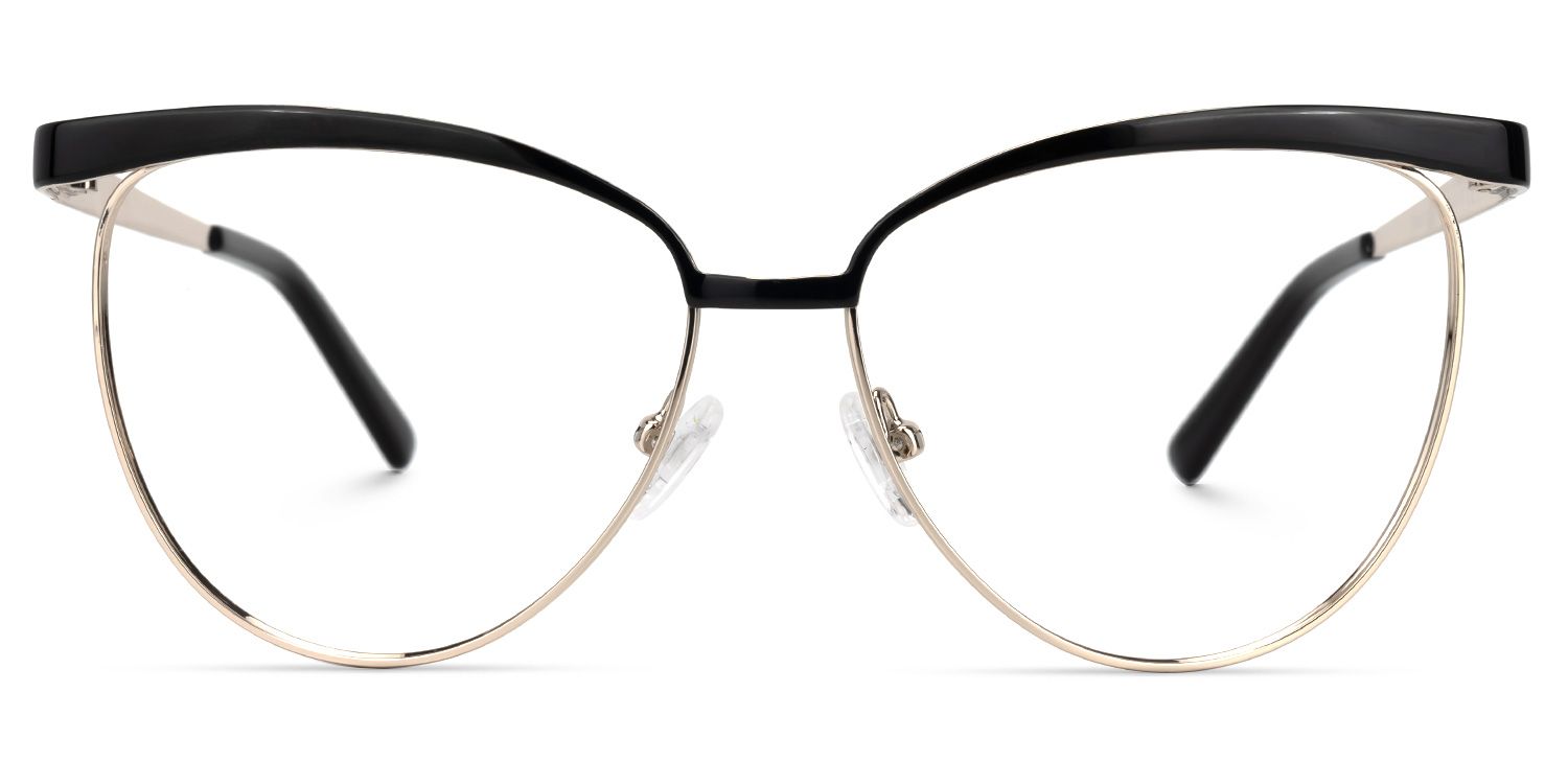 Browline Black Eyeglasses | Vooglam.com Angle View