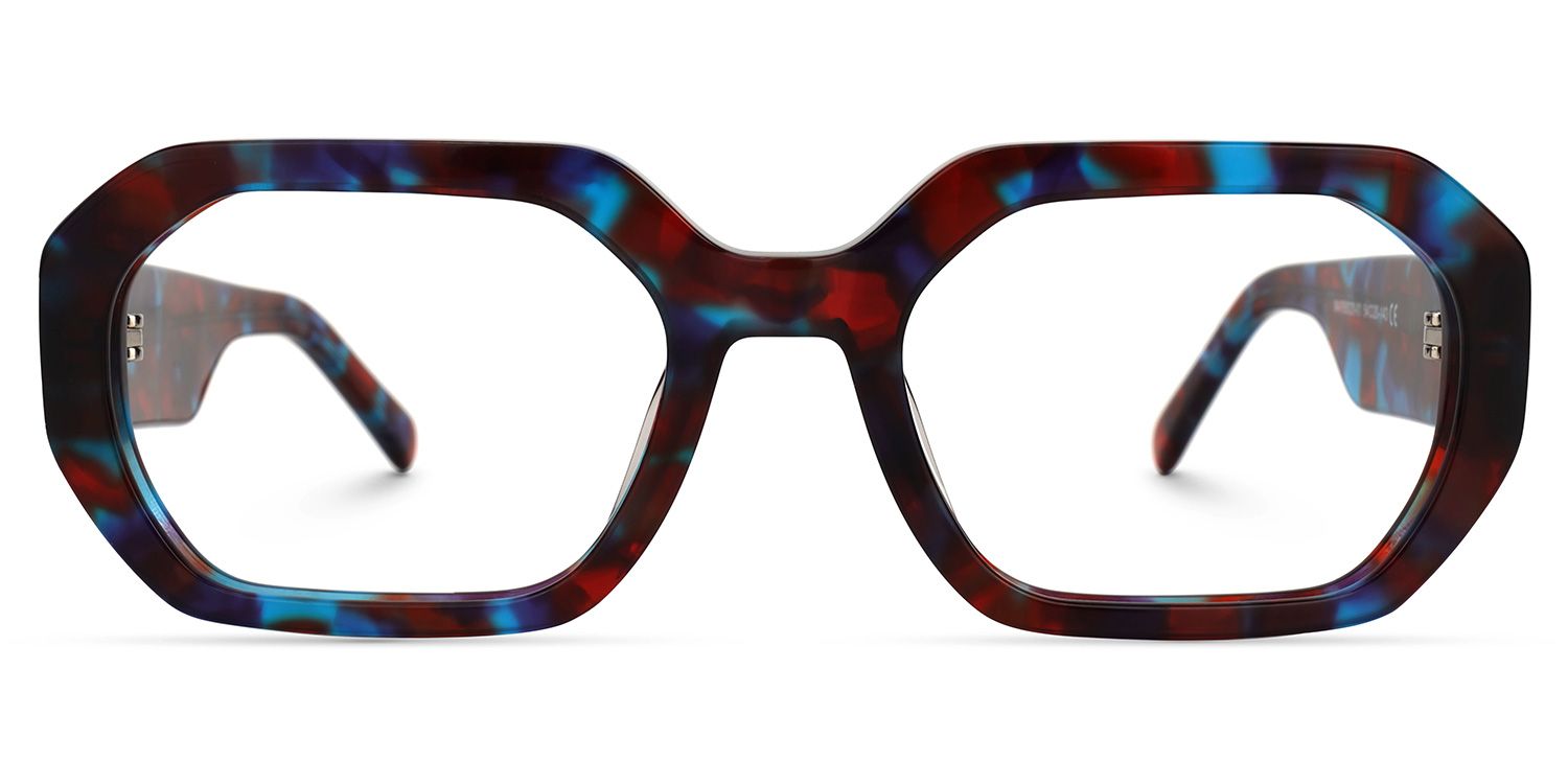Rectangle Floral Eyeglasses | Vooglam.com Angle View