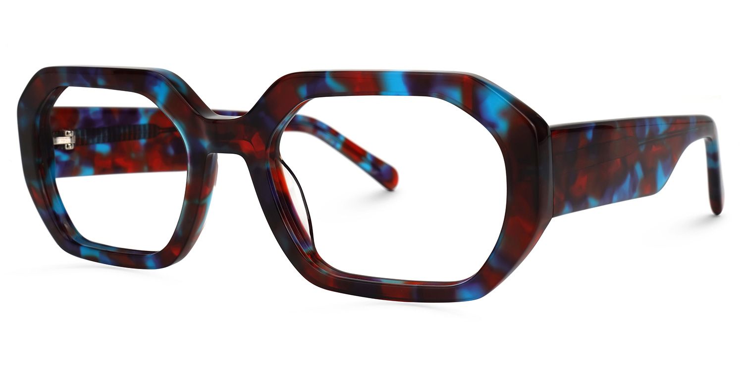 Rectangle Floral Eyeglasses | Vooglam.com Front View