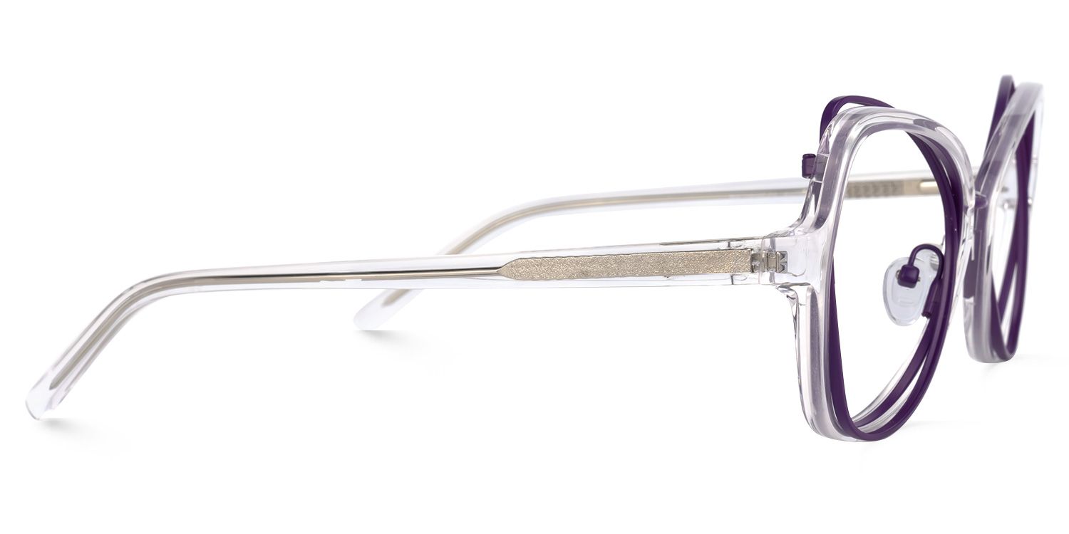 Geometric Purple Eyeglasses | Vooglam.com 4