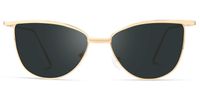 Browline Gold Sunglasses | Vooglam.com Angle View